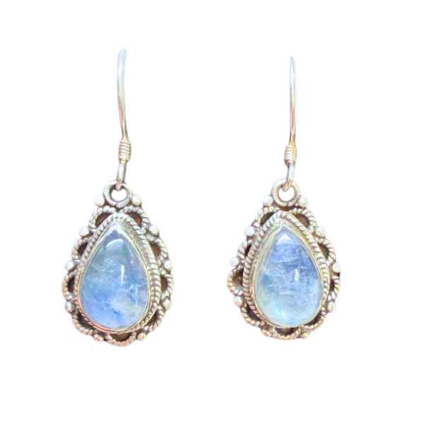 Moonstone Tears Silver Earrings