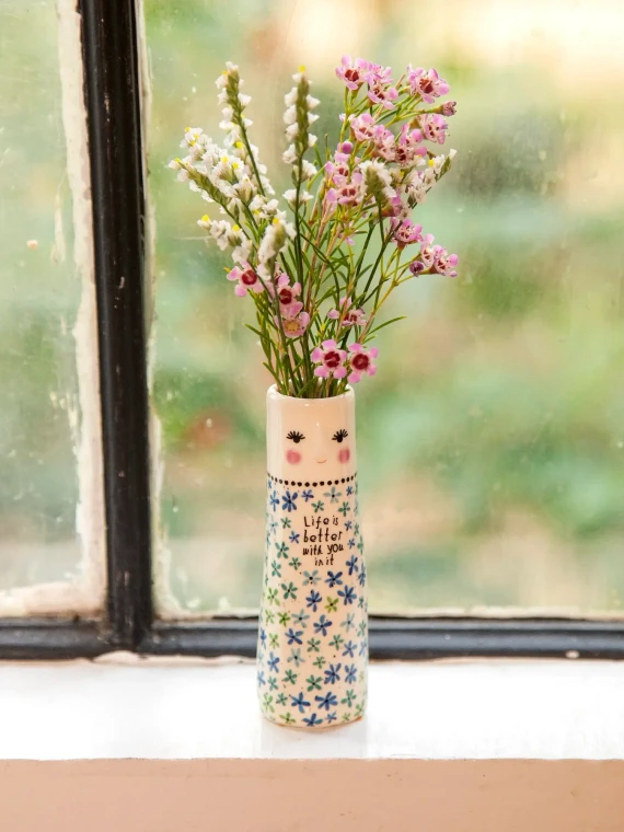 Folk Friend Bud Vase - Life Is Better