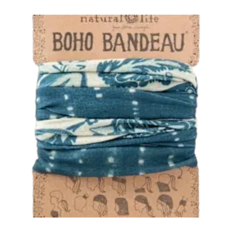 Boho Shibori Indigo Stripe Headband