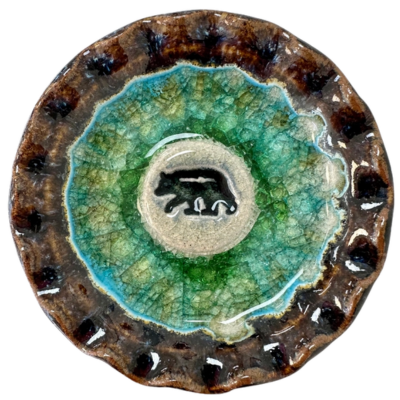 Glass Tray Black Bear