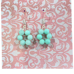 Flower design - Amazonite Silver Earrings