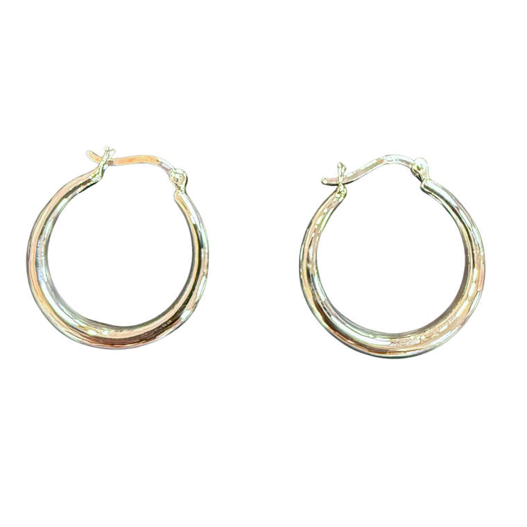 Silver Hoop 1in Earrings