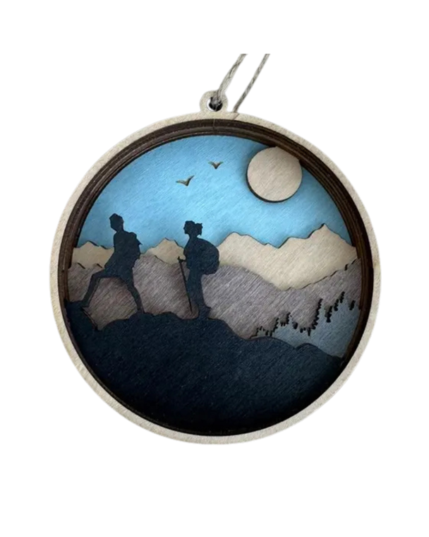 Hikers Wood Ornament