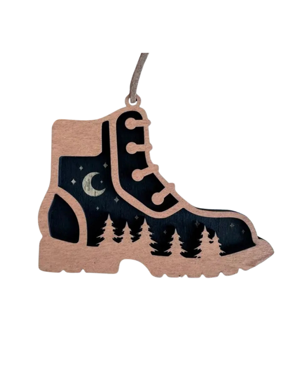 Moonlit Hiking Boot Ornament