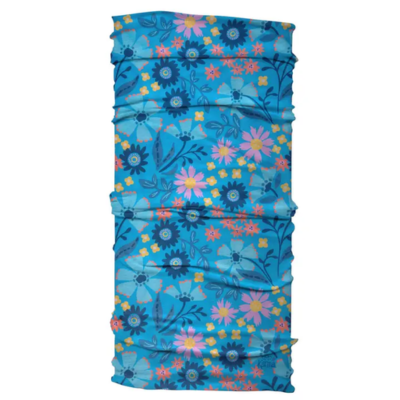 Blue Floral Wide Headband