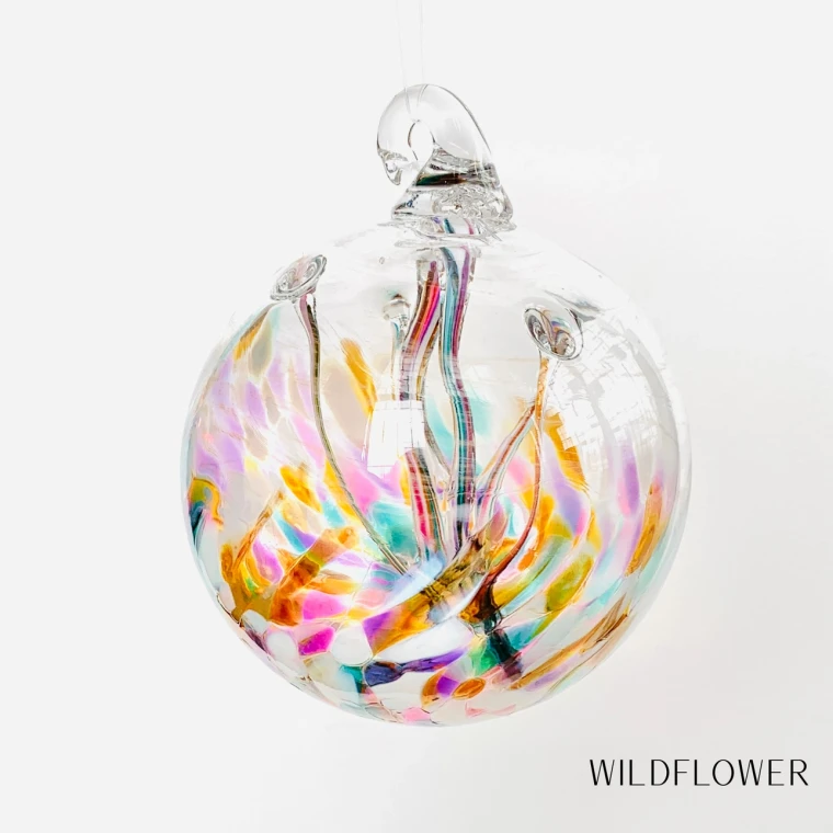 6in Wildflower Glass Wish Ball