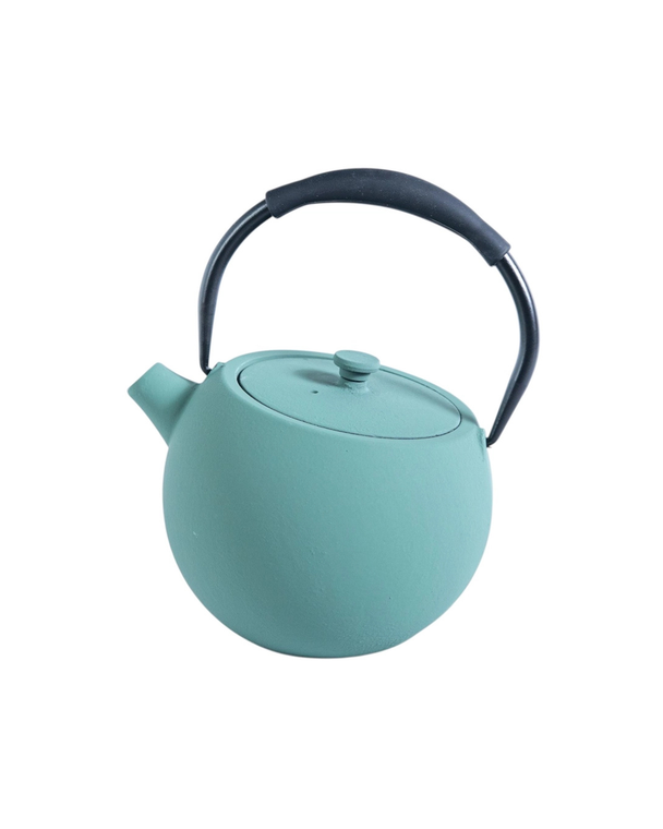 Cast Iron Tea pot - Green Round