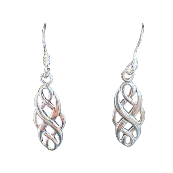 Silver Endless Knot Long Earrings