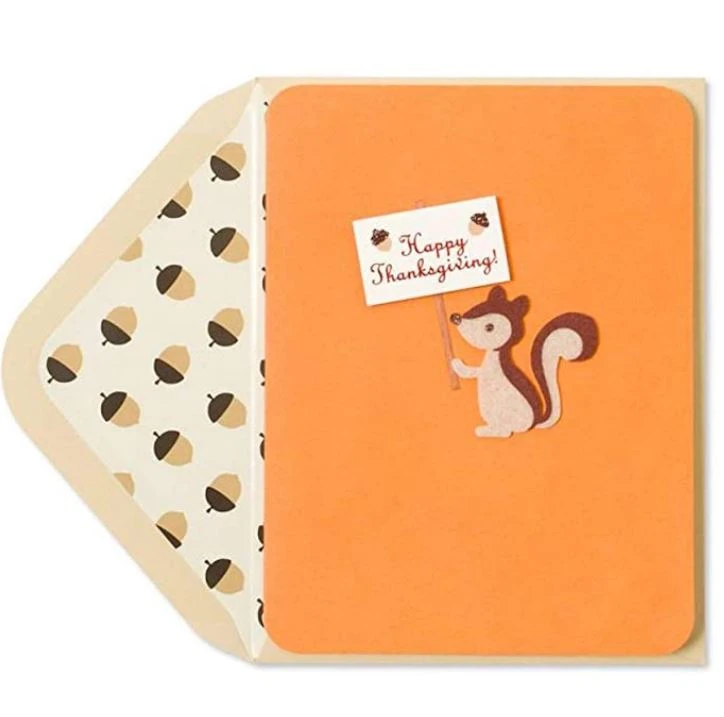 Thanksgiving Felt Squirrel Card