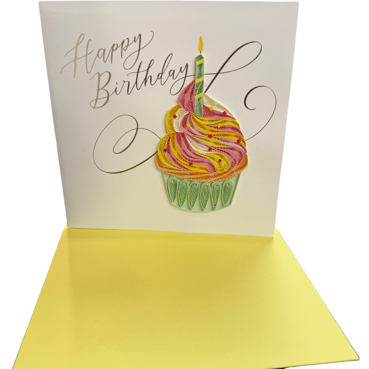 Quilling Cupcake Birthday Card