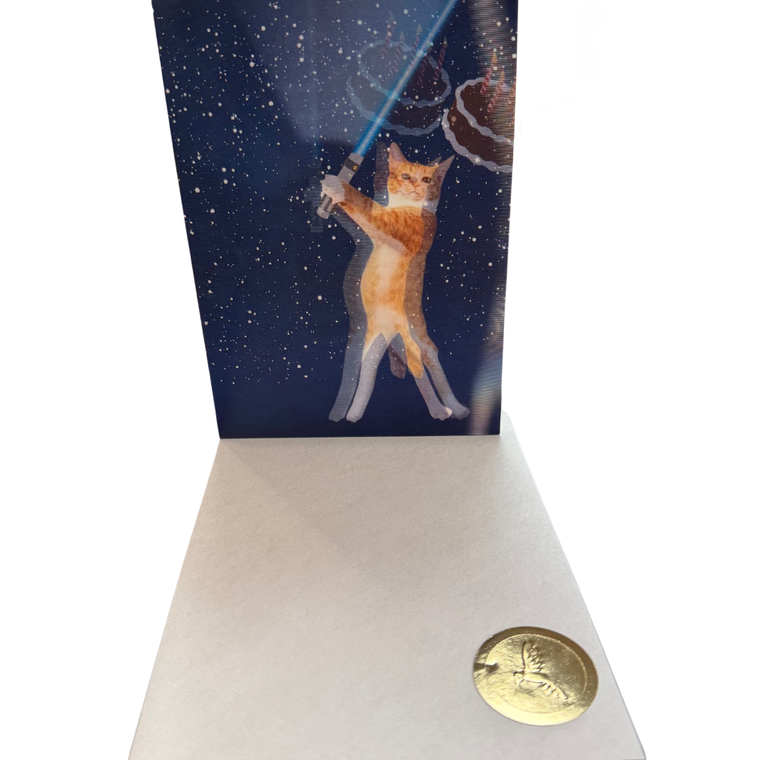 Jedi Cat Birthday Card