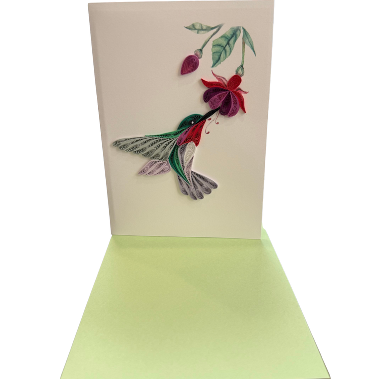 Quilling Hummingbird Birthday Card