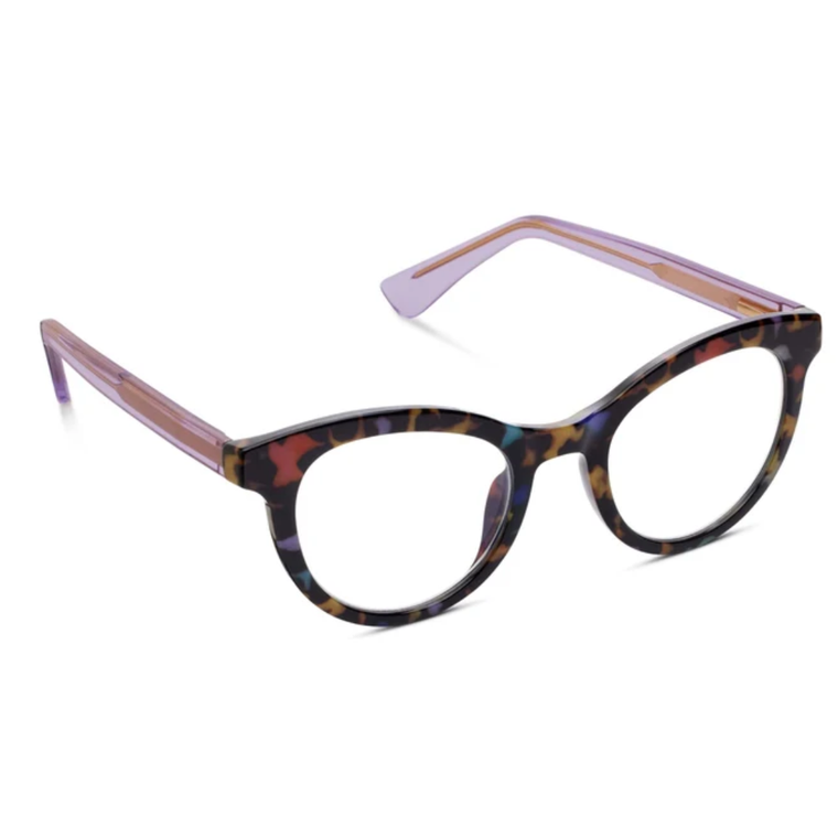 No Correction Tribeca Peepfetti Tortoise/Purple Blue Light Glasses