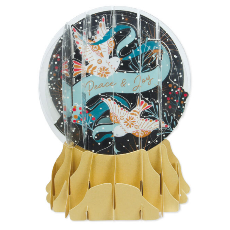 Snowglobe Peace Doves Card