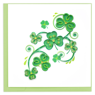 Quilled Shamrocks Card