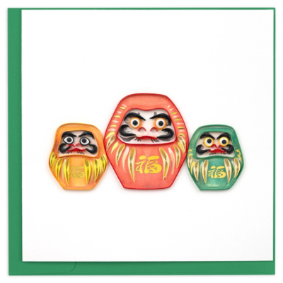 Quilled Daruma Blank Card