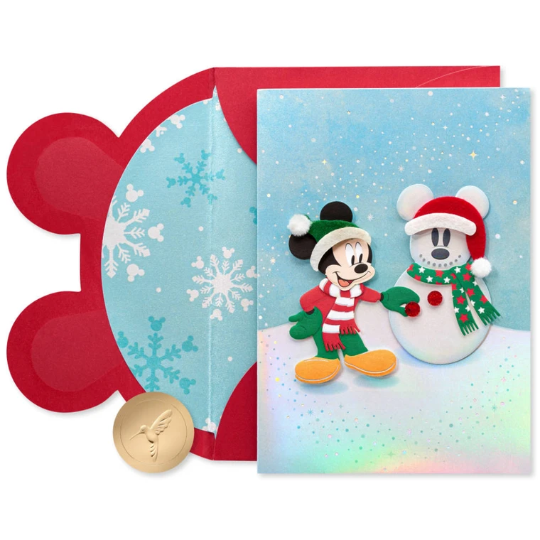 Mickey and Snowman Card