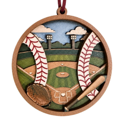 Baseball Wood Ornament