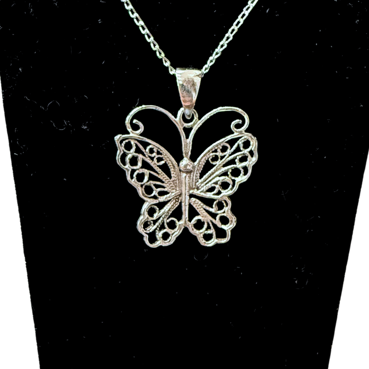 Silver Butterfly Necklace