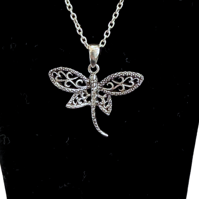 Silver dragonfly Necklace