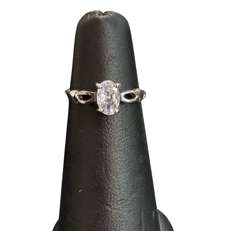 Kid's CZ Clear Oval Ring S4