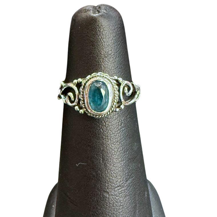 Kid's CZ Blue Oval Ring S4