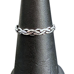 Silver Braided Band Ring S6.5