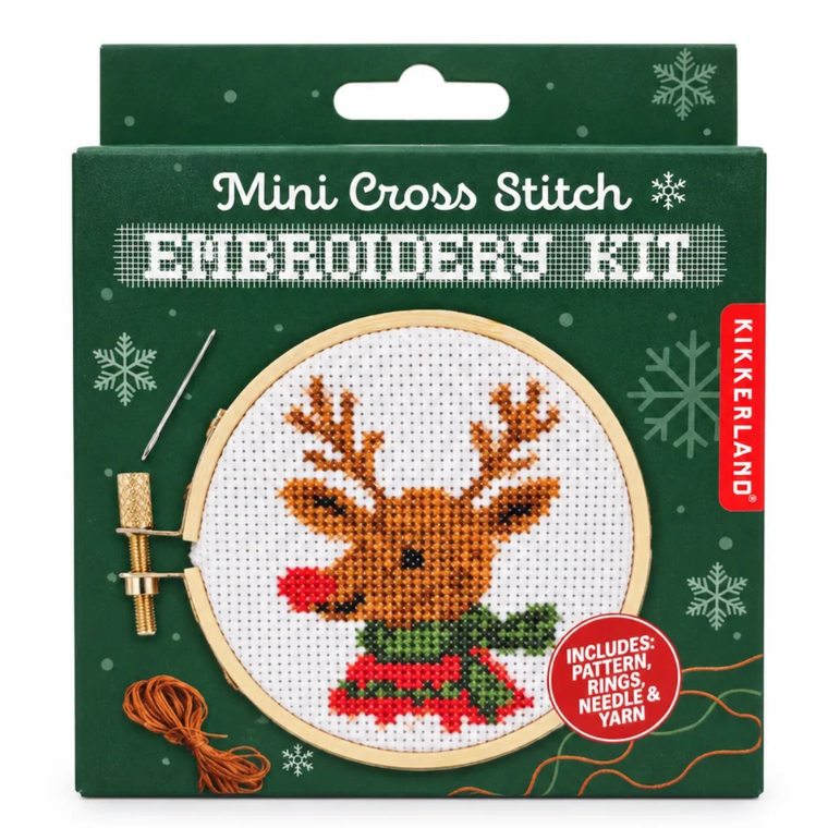Mini Cross Stitch Kit - Reindeer