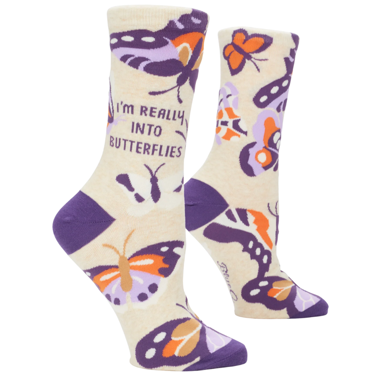 Women's Crew Socks - Really into Butterflies