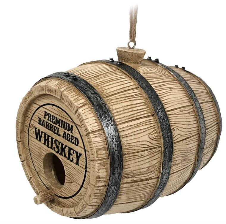 Whiskey Barrel Birdhouse