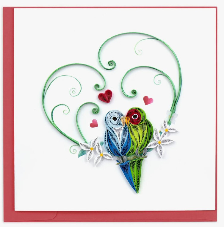 Quilled Love Birds Card