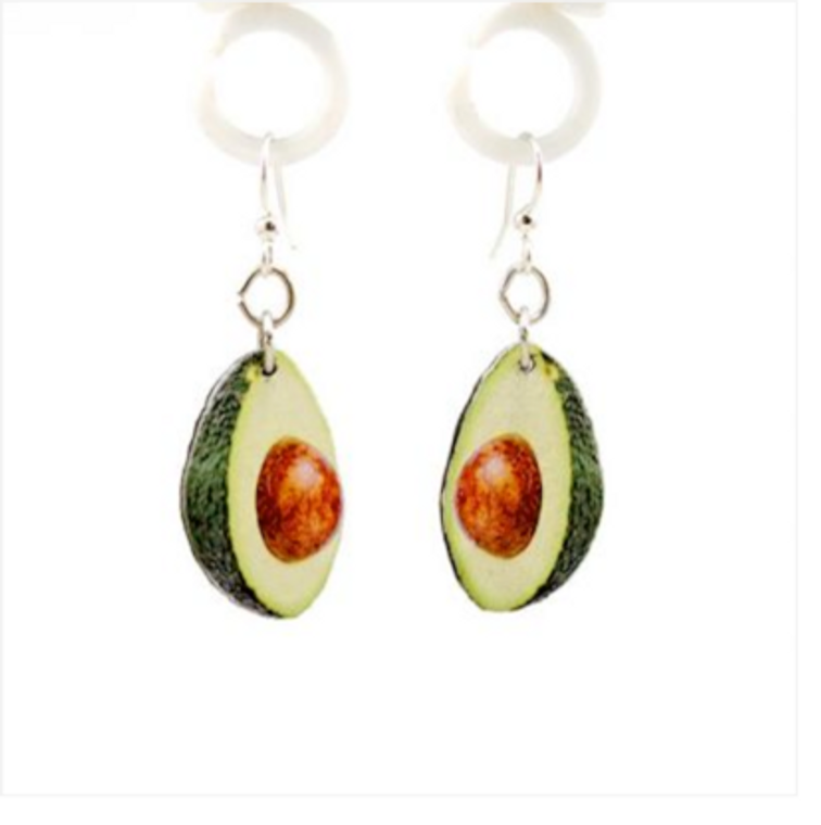 Avocado Natural Wood Earring