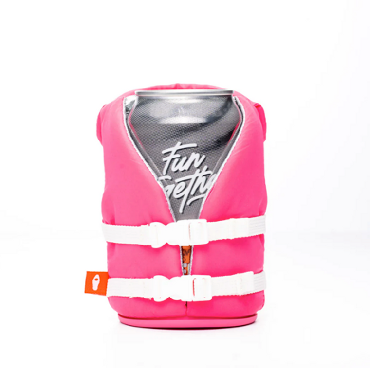 Life Jacket Koozie Pink