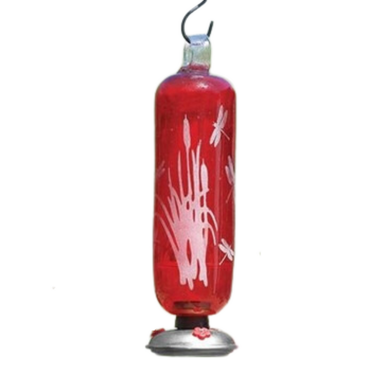 Filigree Hummingbird Feeder - Dragonfly Red