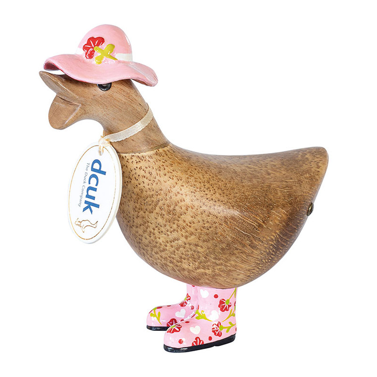 Ducky Wearing a Pink Floral Hat