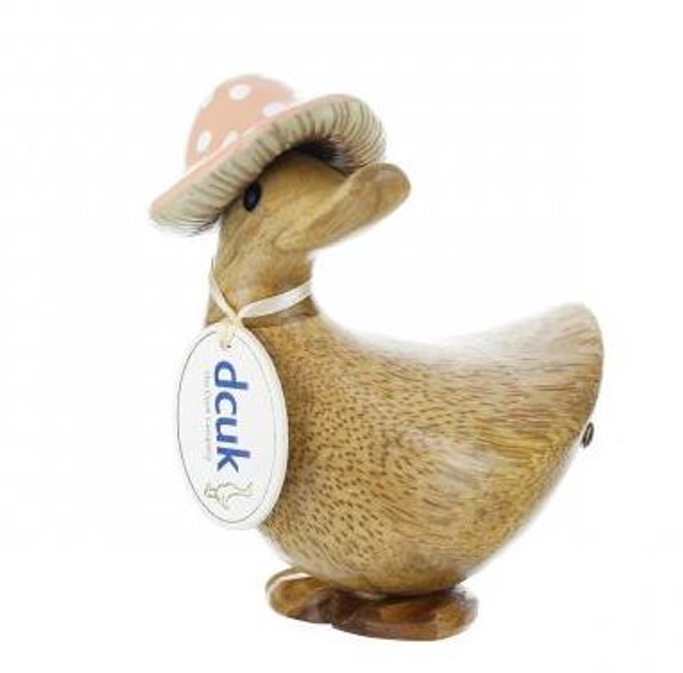 Ducky Wearing a Peach Toadstool Hat
