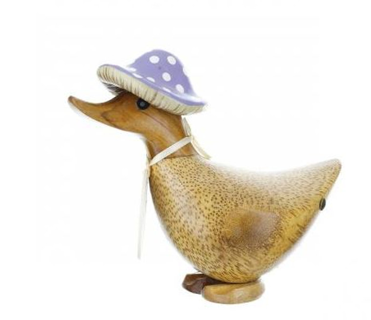 Ducky Wearing a Purple Toadstool Hat