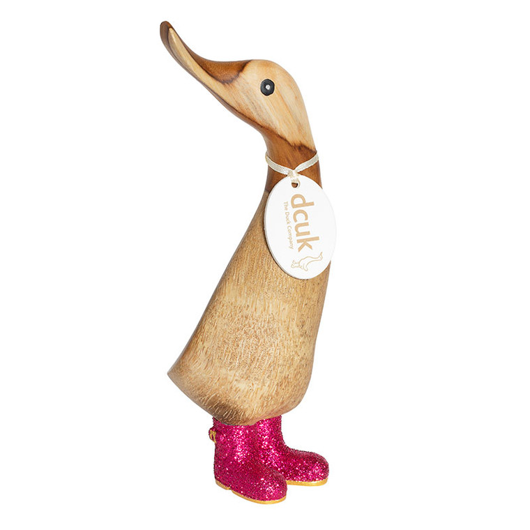 Duckling Wearing Pink Disco Welly Boots