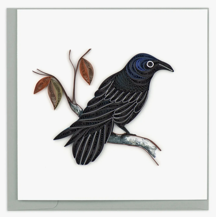 Quilled Raven Card