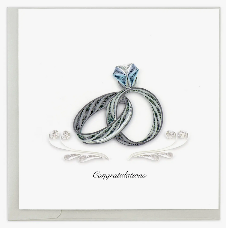 Quilled Wedding Ring Card
