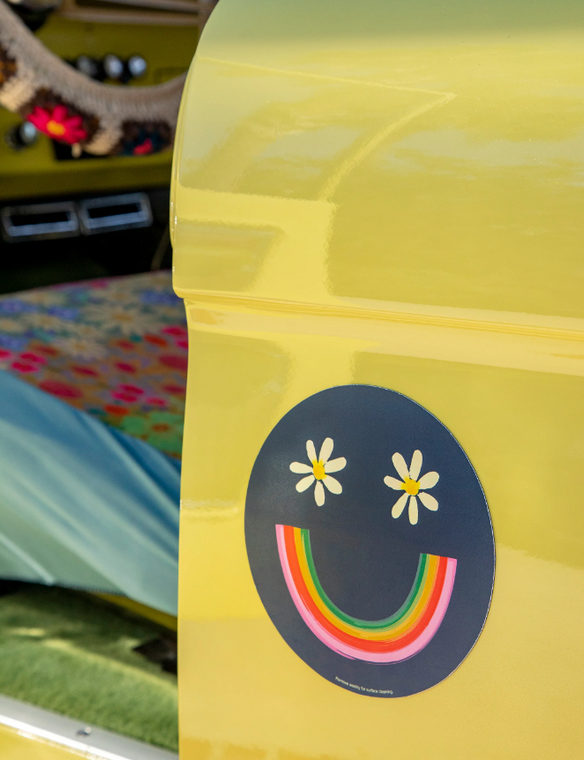 Rainbow Smiley Face Car Magnet