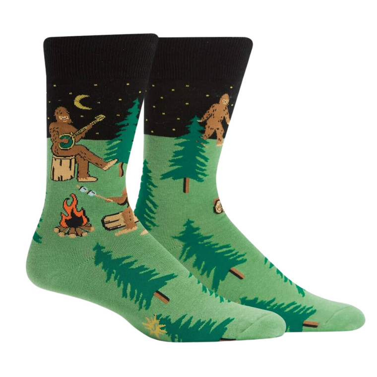 Sasquatch Camp Out Men's Crew Socks