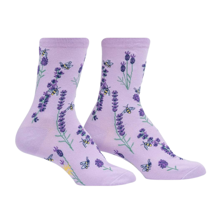 Bees and Lavender Women's Crew Socks