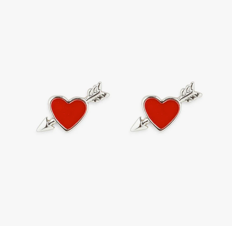 Lovestruck Hearts Stud Silver Earrings