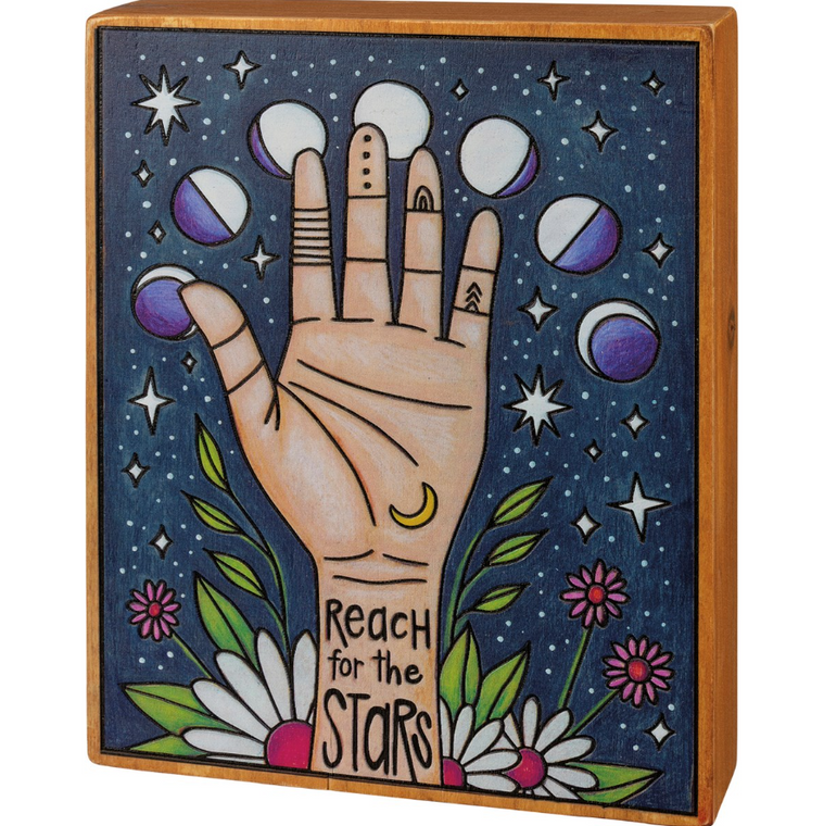Reach for the Stars Wooden Box Sign