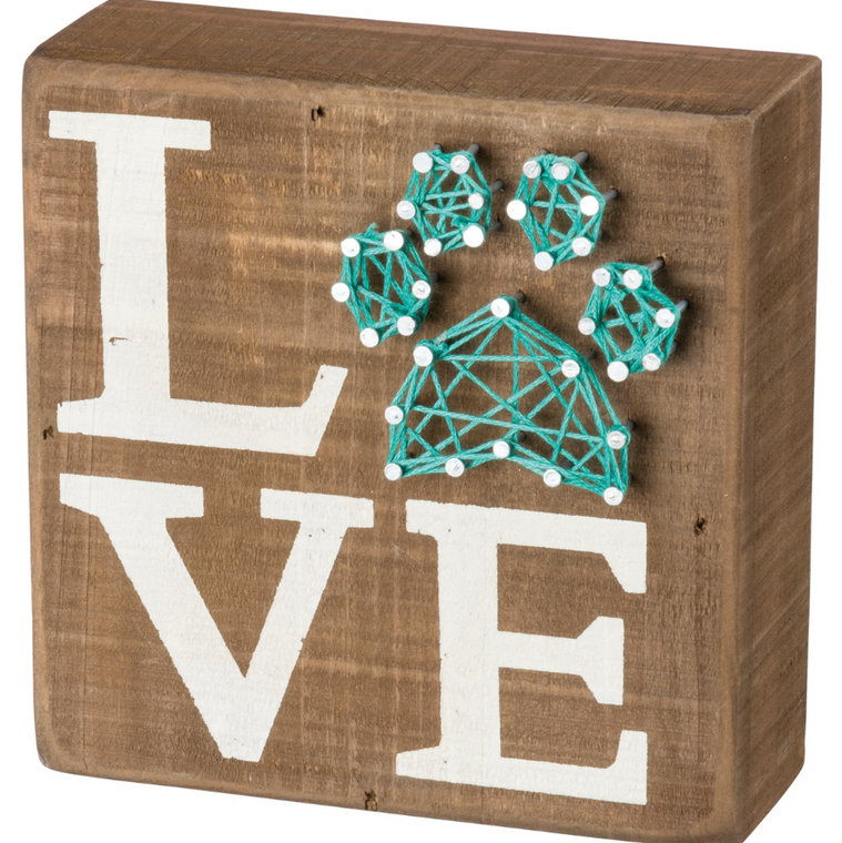 Pet Love String Art Wooden Box Sign
