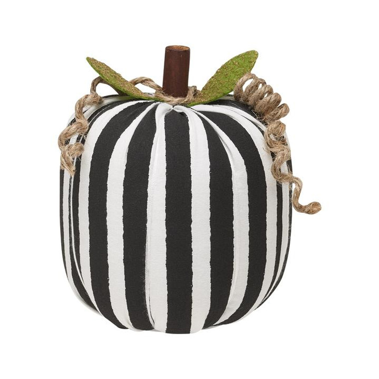Black White Striped Fabric Pumpkin