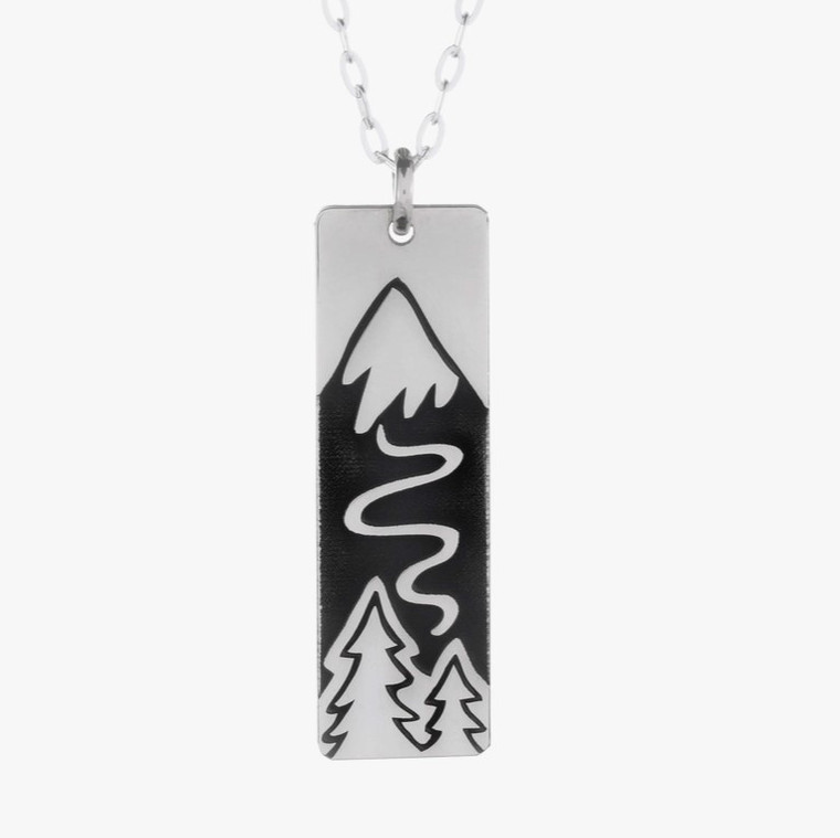 Ski Slope with Trees Necklace
