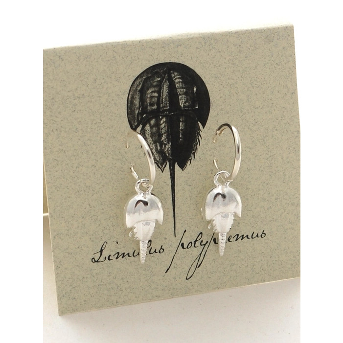 Hoop Earrings Silver Horseshoe Crab