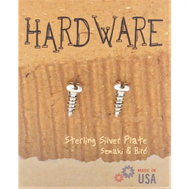Stud Earrings Screw Silver